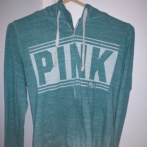 PINK teal zip up jacket - Picture 1 of 3